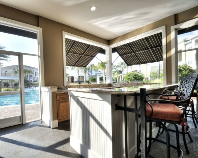 Outdoor kitchen at Luxe at 1820 in Tampa, Florida