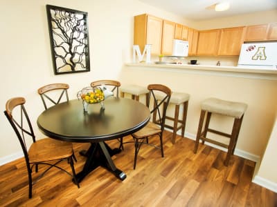 Beautiful dining room at Mountaineer Village in Boone, North Carolina