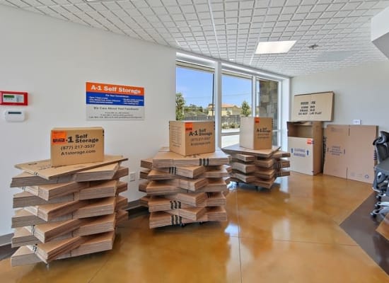 A variety of box sizes available at A-1 Self Storage in San Diego, California
