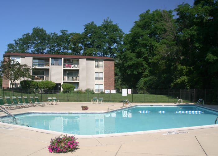 Resort Style Swimming Pool at Fairway Trails Apartments in Ypsilanti, MI