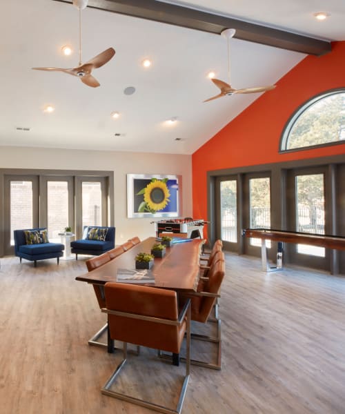 Resident clubhouse with vaulted ceilings at Lakeside Terraces in Sterling Heights, Michigan