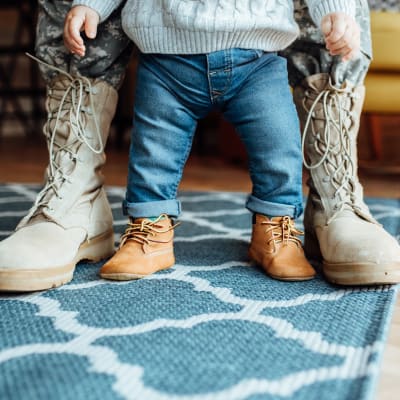 A military parent with their child at Camp Pendleton (MCB) in Oceanside, California