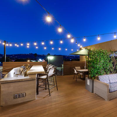 Rooftop lounge at Vue at Laurel Canyon in Valley Village, California