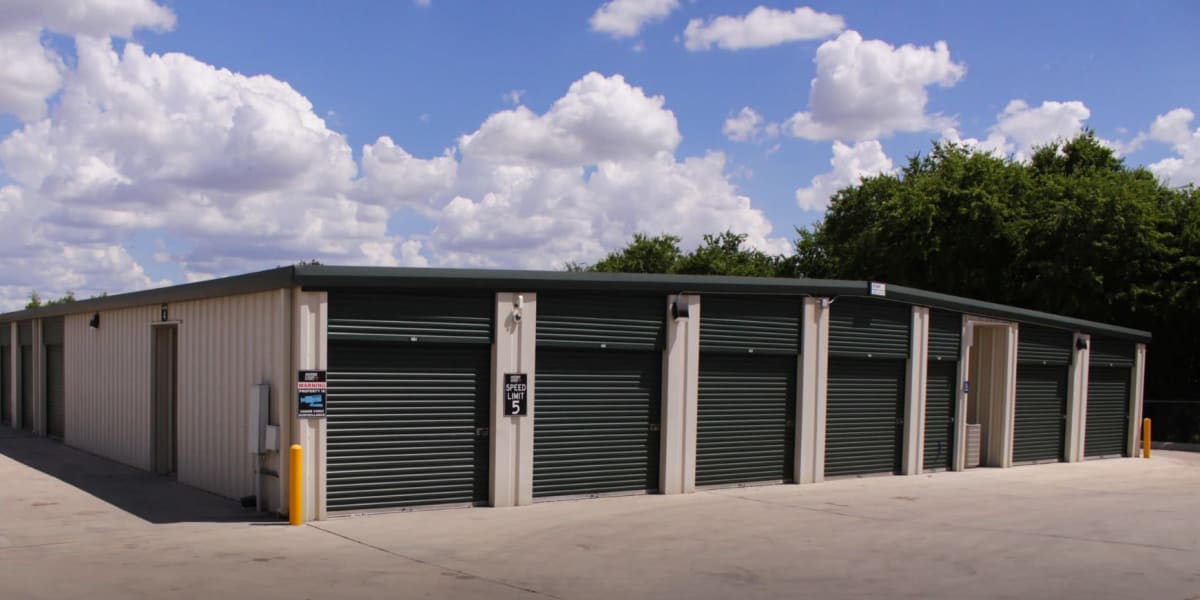 Drive-up storage units at Another Closet Storage in San Marcos, Texas