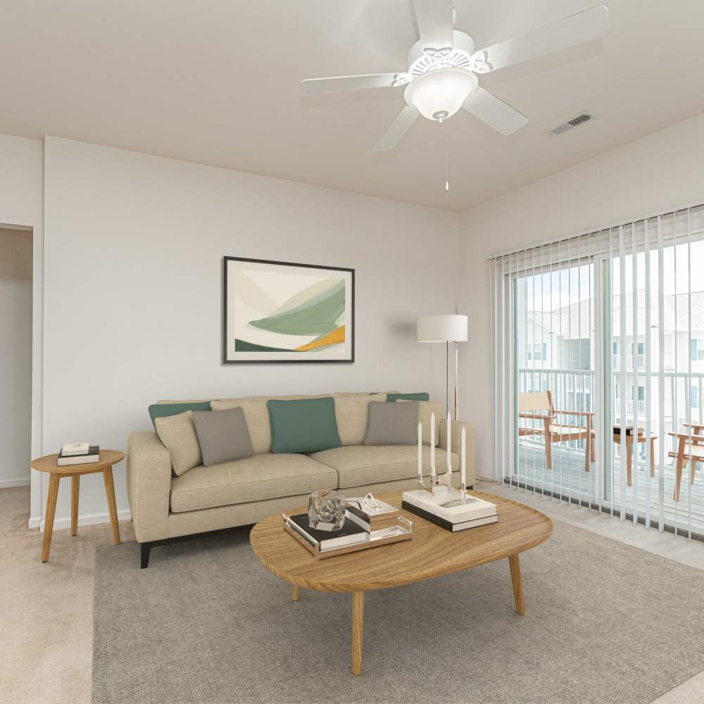 Apartment Living Room at Celtic Crossing in St. Peters, Missouri