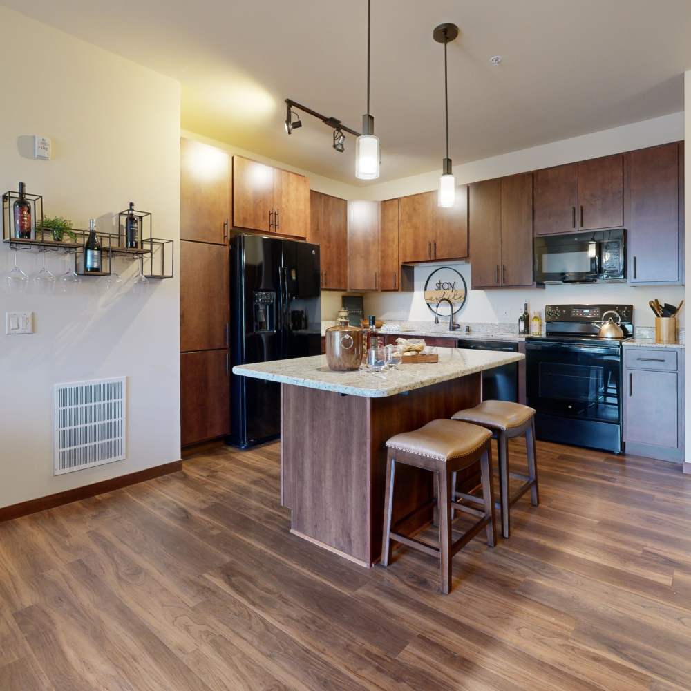 Fully equipped kitchen at The Tuscany On Pleasant View in Madison, Wisconsin