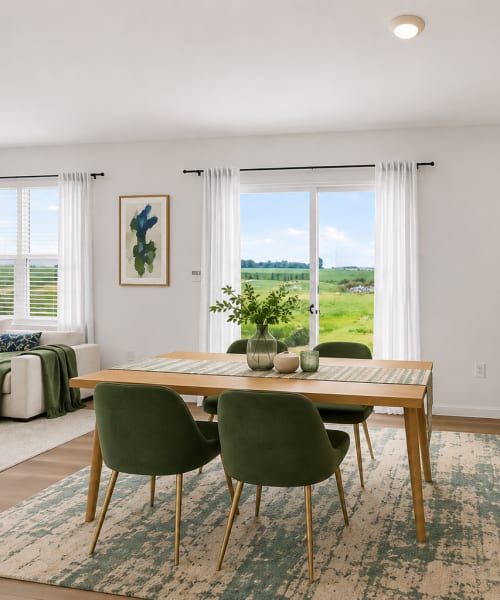 Dining area with windows at Brixin Sonora in Fort Wayne, Indiana