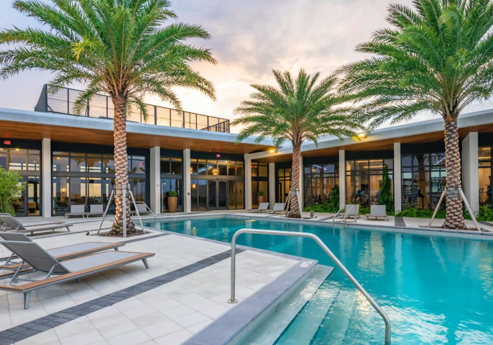 Spacious swimming pool at Motif in Fort Lauderdale, Florida