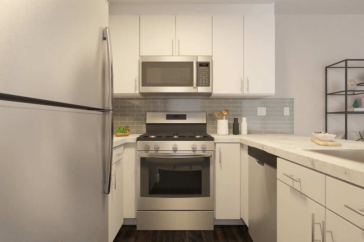 Spacious kitchen at Indie Westside in Los Angeles, California