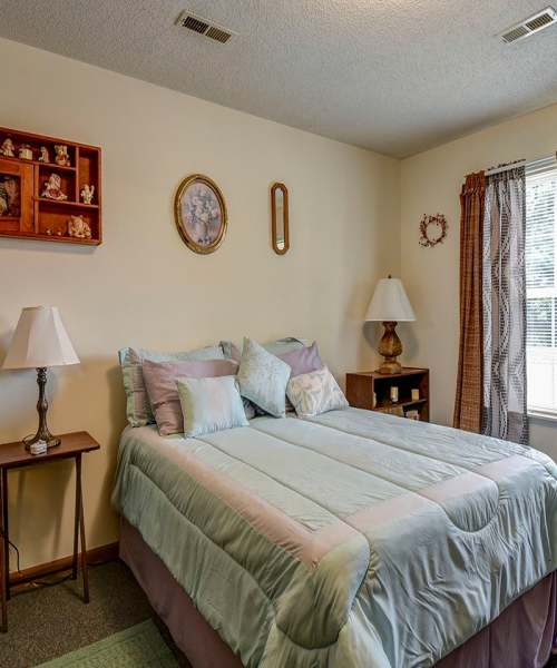 Beautiful bedroom at St. Paul Terrace in Parkersburg, West Virginia