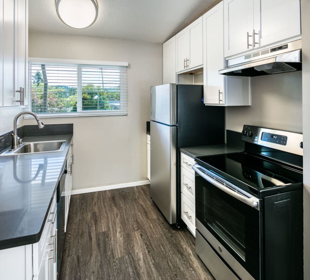 Modern, sleek kitchen at 1038 on Second in Lafayette, California