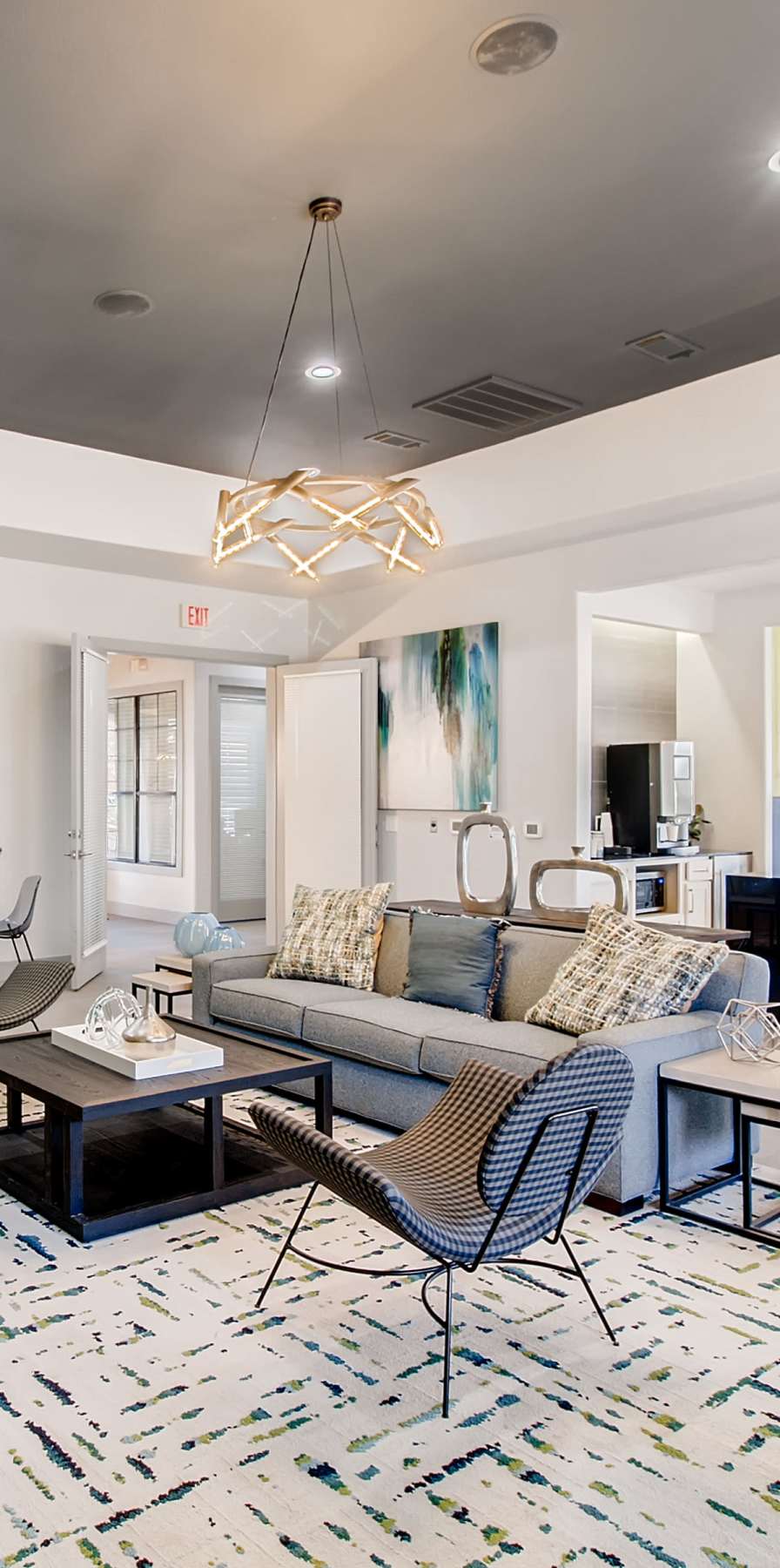 Social lounge seating at Midtown 905 in Denton, Texas