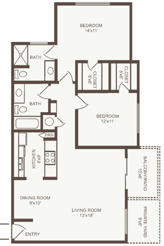 Assisted living two bedroom II at The Country Club of La Cholla in Tucson, Arizona