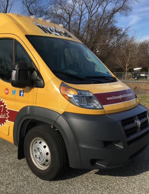 The moving van available to customers at Storage World in Mickleton, New Jersey