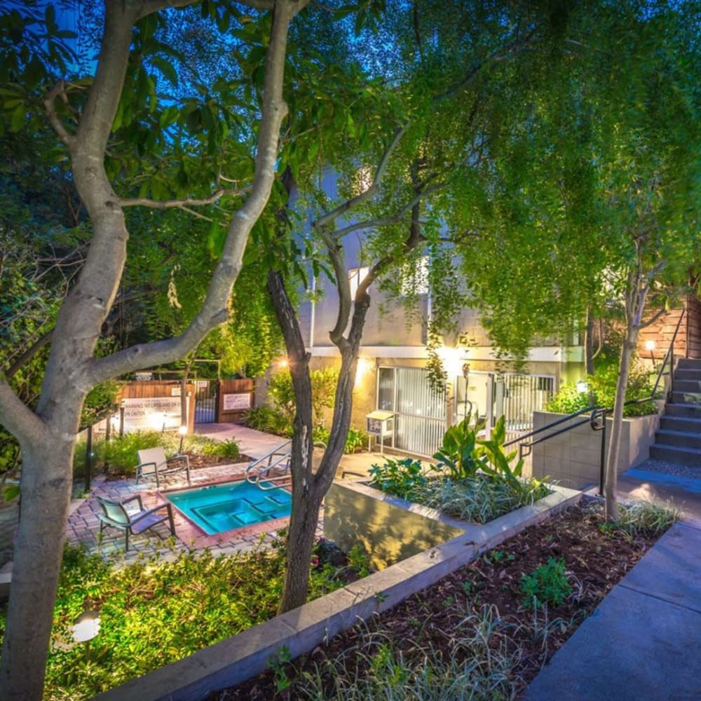 Night pool view at Lafayette Oaks in Lafayette, California