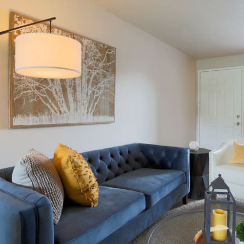Couch in an apartment at Boulder Creek in Wilsonville, Oregon