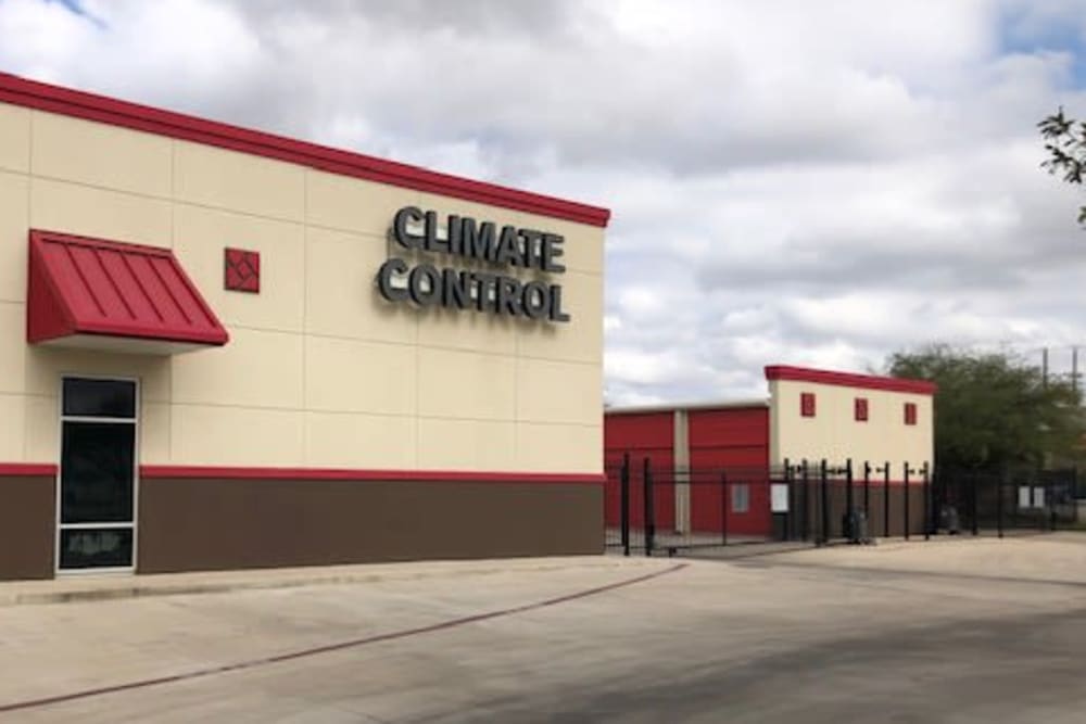 Wide driveways and a gated entrance at Storage Star Laredo in Laredo, Texas