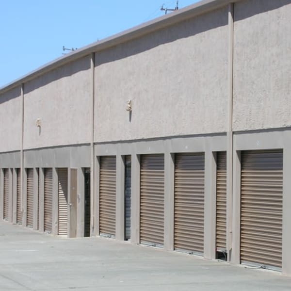 Outdoor storage units at StorQuest Self Storage in Vallejo, California