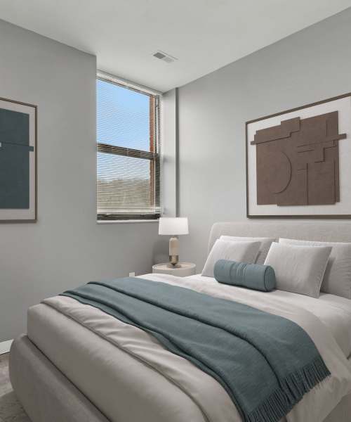 Bedroom at Elmore Apartments in Cincinnati, Ohio