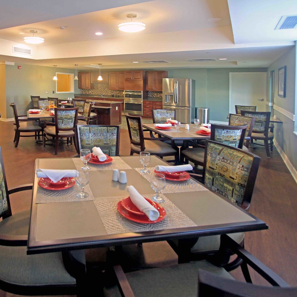 Dining area at Anthology of Grayslake in Grayslake, Illinois