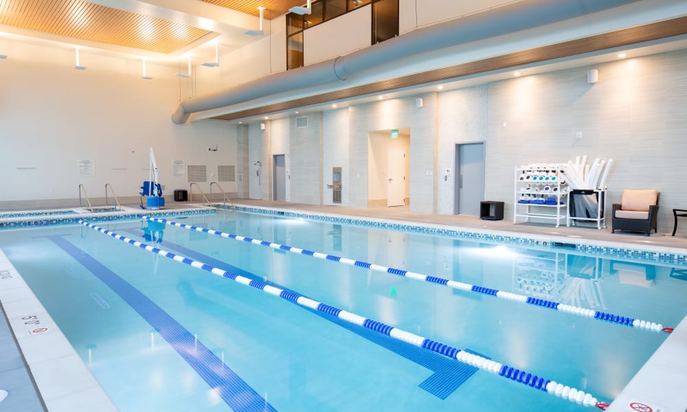 Resident swimming pool at Touchmark at Harwood Groves in Fargo, North Dakota