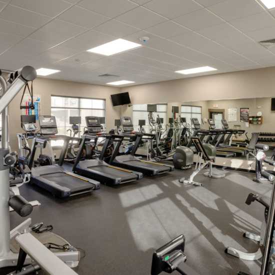 Fitness center at InterUrban Apartments in Billings, Montana