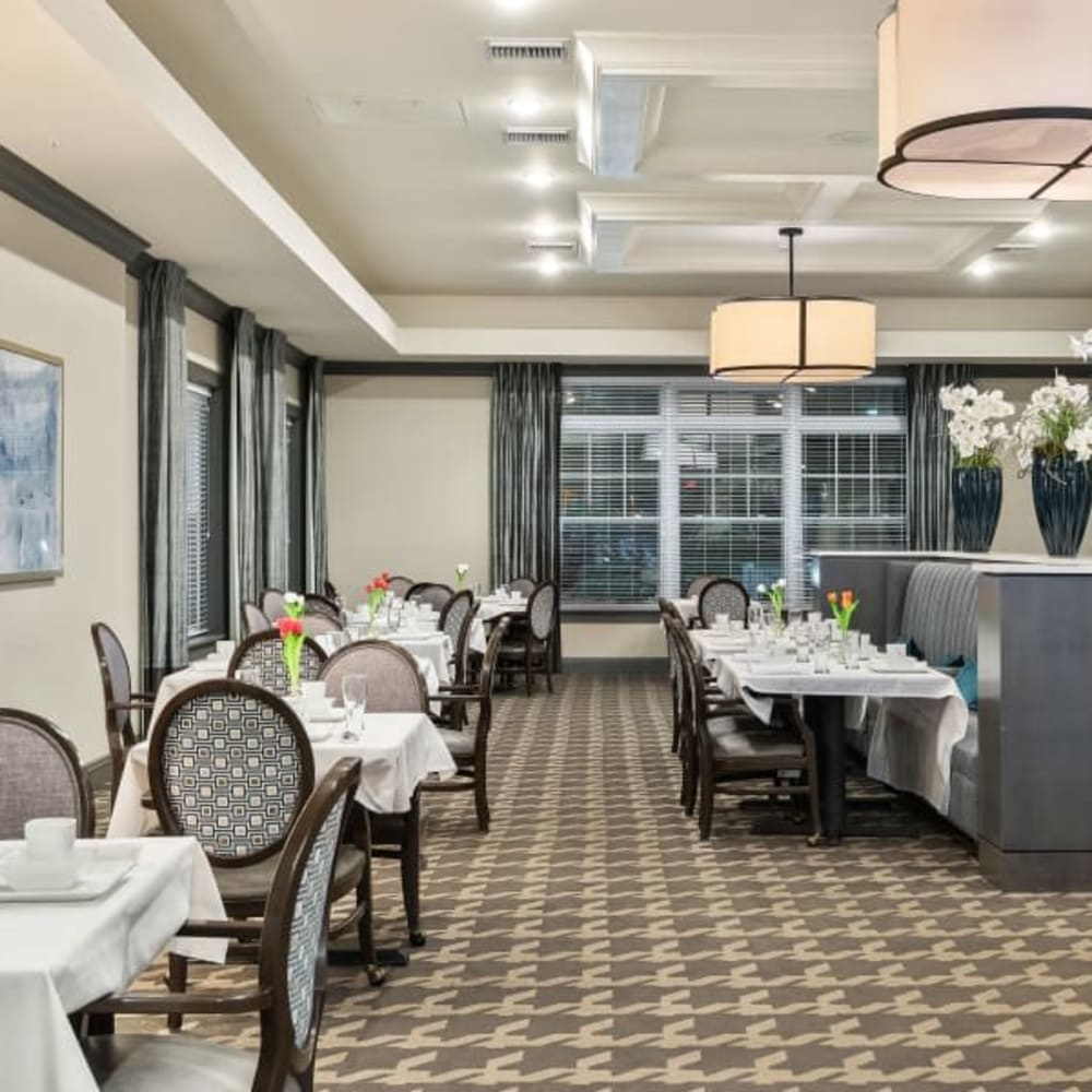 Dining room at Anthology of Troy in Troy, Michigan
