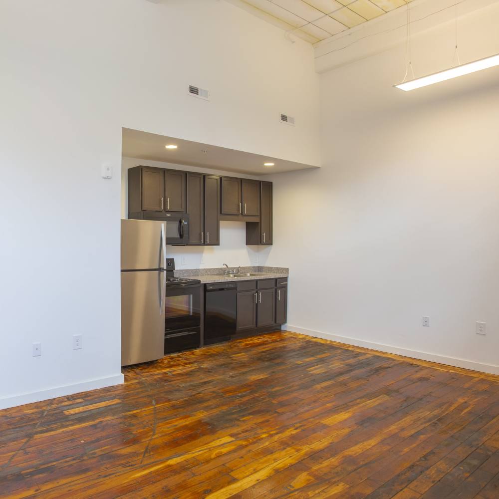 Spacious apartment with open kitchen at Lofts at Inman Mills in Inman, South Carolina