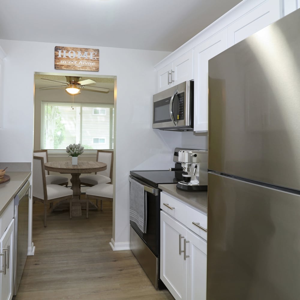 Kitchen at Woodgate Apartments in Enfield, Connecticut