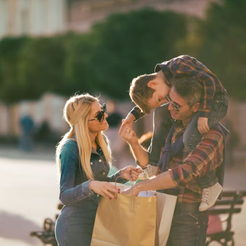 A resident family shopping near Gateway Village in San Diego, California