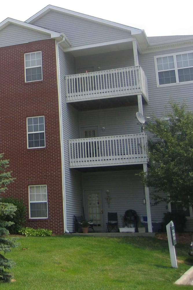 Private balcony or a private patio at Meridian Oaks Apartments in Greenwood, Indiana