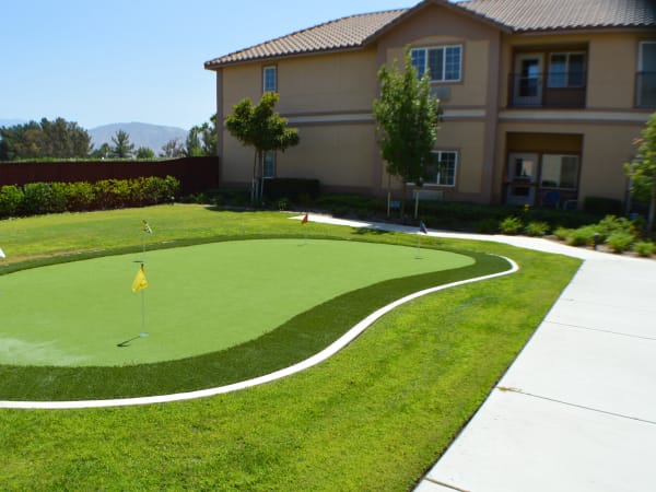 Putting green at The Lakes at Banning in Banning, California. 