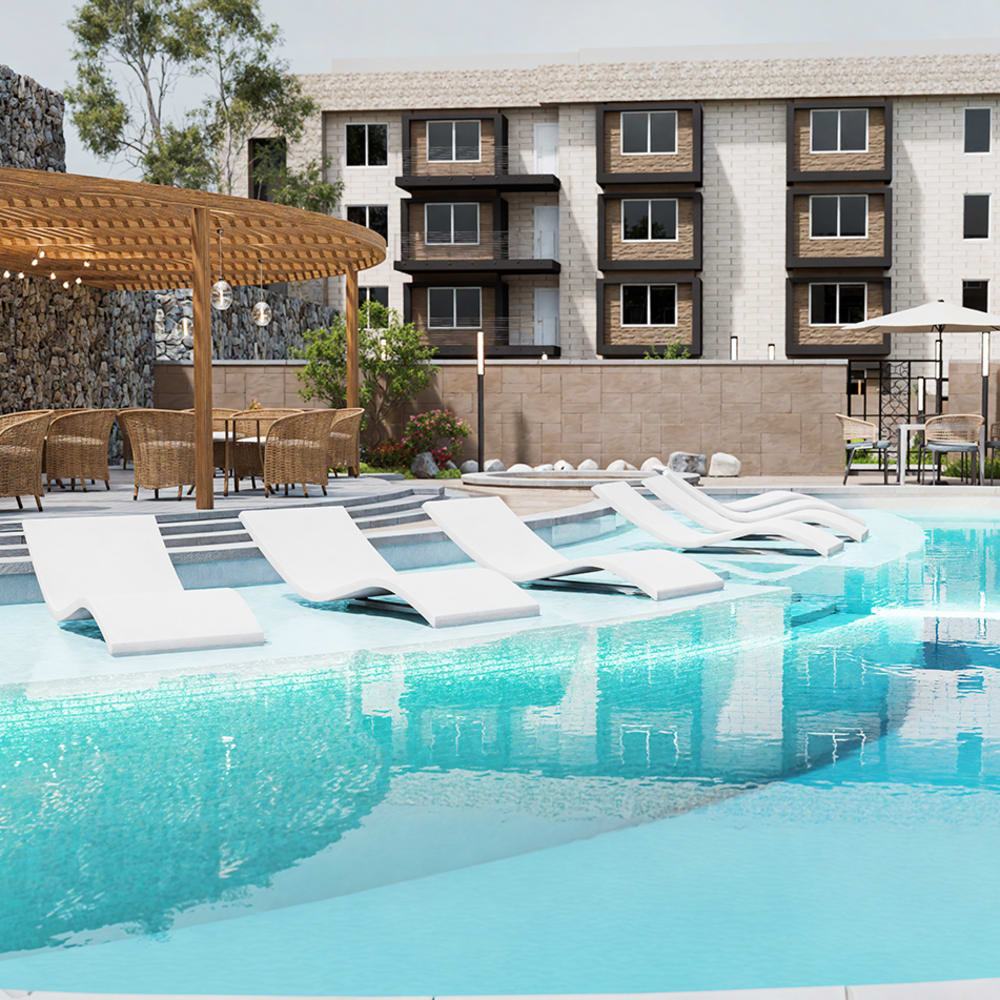 Swimming pool at Stone Village Apartments in Reno, Nevada