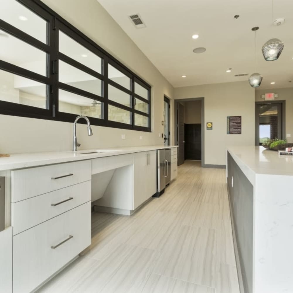 Community kitchen at Millennium Place in Corinth, Texas