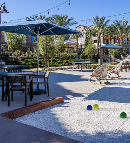 Courtyard lounge at The Courtyards Pacific Village in San Diego, California