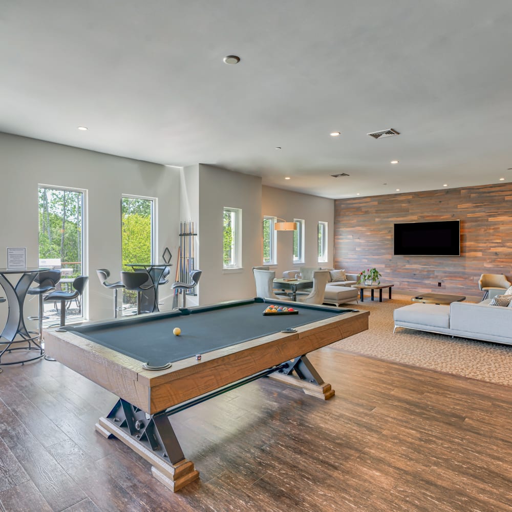 Game room with billiards in clubhouse at 60 Mansfield Road, New London, Connecticut