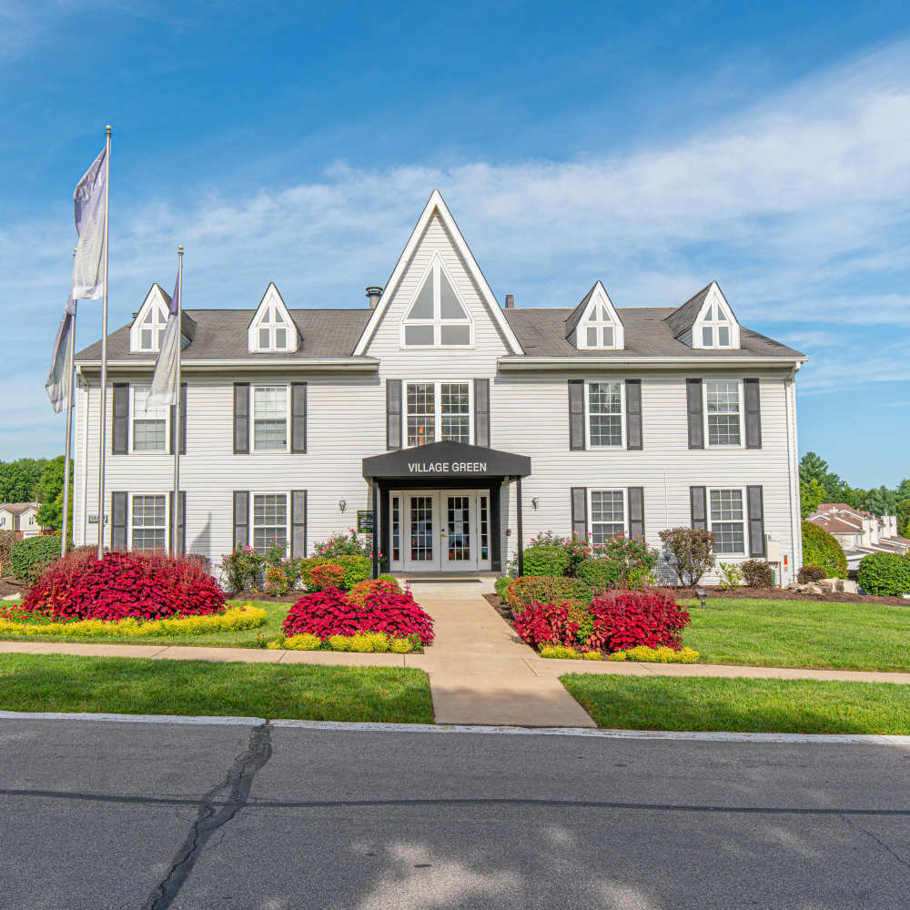 Exterior shot of an apartments at Village Green Apartments in Chesterfield, Missouri