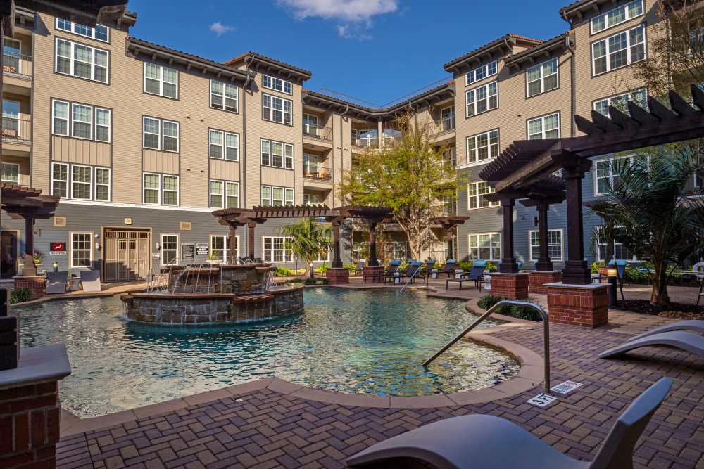 Resort style swimming pool at Whitmore in Houston, Texas