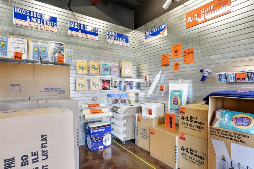 Packing and moving supplies available at A-1 Self Storage in Bell Gardens, California