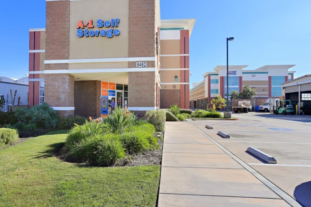 Roadside view of A-1 Self Storage in Bell Gardens, California