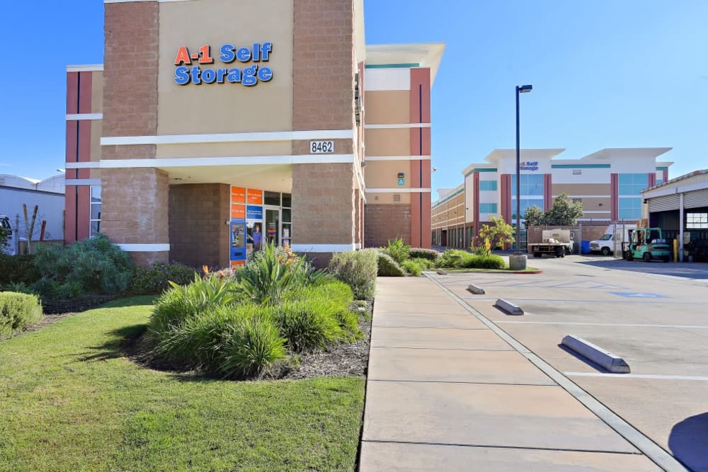 Roadside view of A-1 Self Storage in Bell Gardens, California