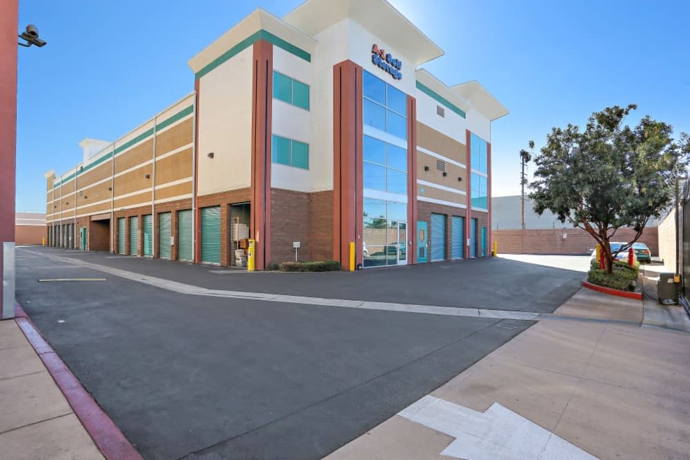 The front entrance to A-1 Self Storage in Bell Gardens, California