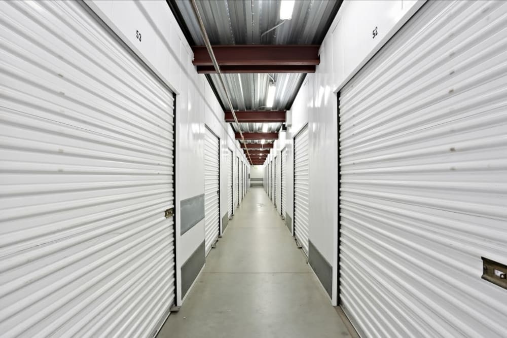 Indoor storage units at A-1 Self Storage in Chula Vista, California