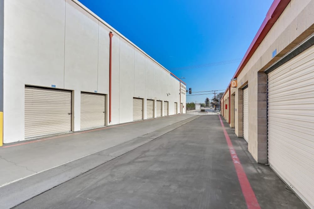 Outdoor storage units at A-1 Self Storage in El Monte, California
