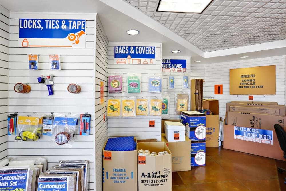 Packing and moving supplies available at A-1 Self Storage in San Diego, California