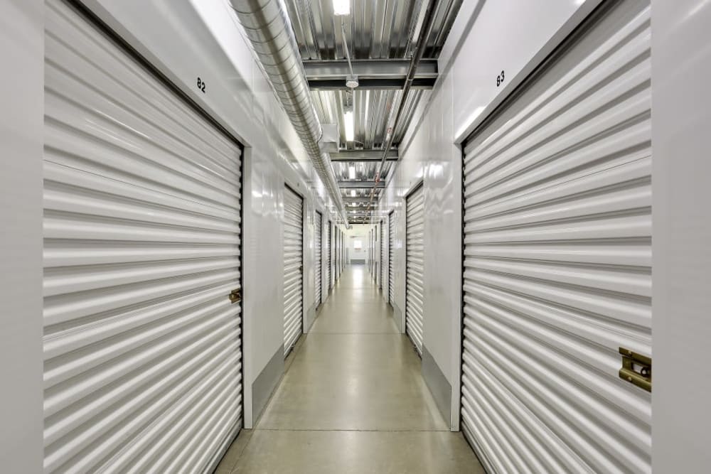 Indoor storage units at A-1 Self Storage in San Diego, California