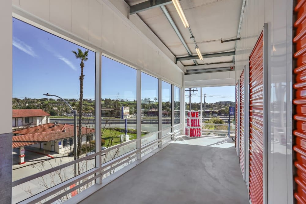 A nice view from indoor storage units at A-1 Self Storage in Vista, California