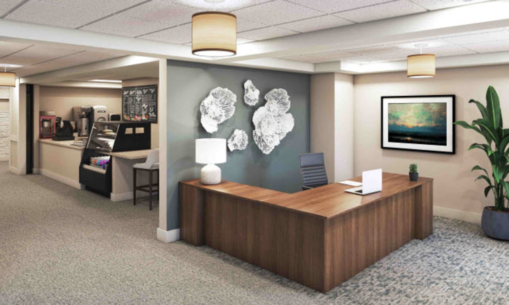 Reception area at Broadwell Senior Living in Kearney, Nebraska