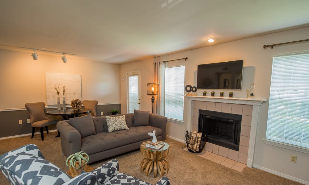 Living room at The Remington Apartments in Wichita, Kansas