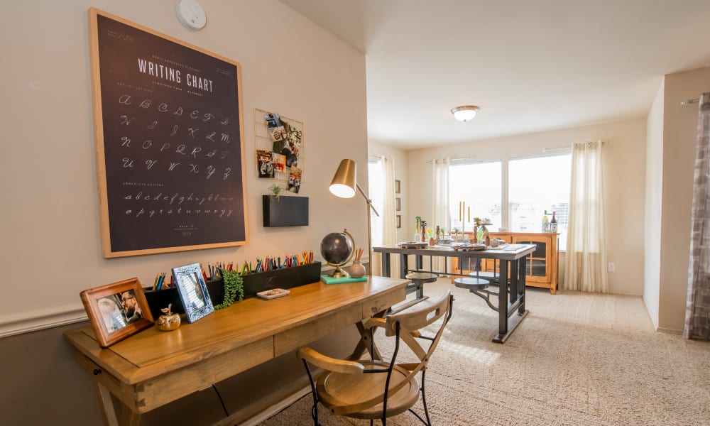 Desk set up at Colonies at Hillside in Amarillo, Texas